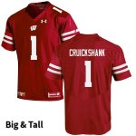 Men's Wisconsin Badgers NCAA #1 Aron Cruickshank Red Authentic Under Armour Big & Tall Stitched College Football Jersey IH31P47GP